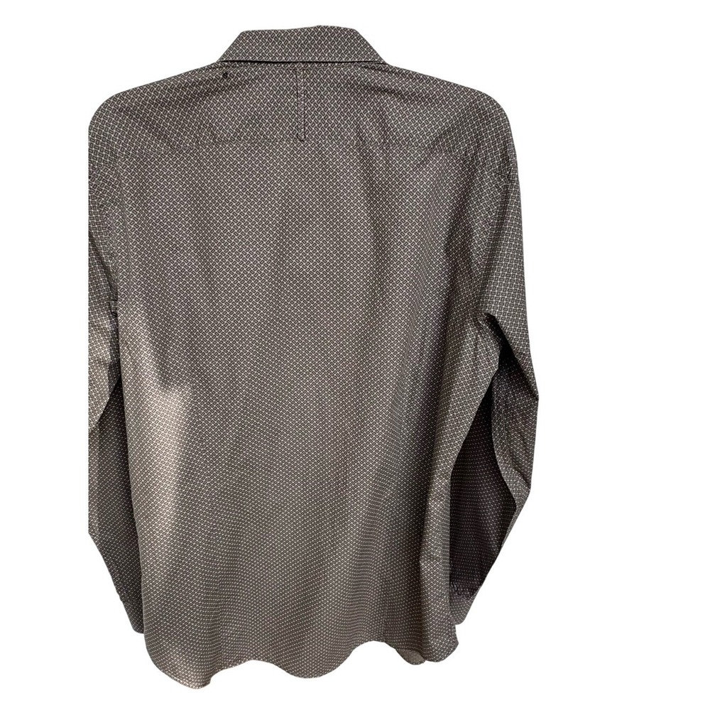 Banana Republic Men's Brown Micro-Pattern Dress Shirt. L. Tall. - Picture 2 of 5